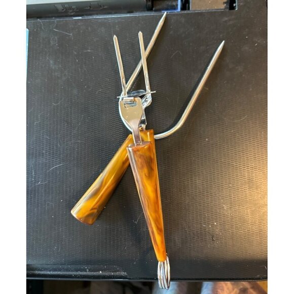 VTG Carving Tools Meat Stab Fork Bakelite Serving And Carving Fork PAIR - Picture 4 of 6